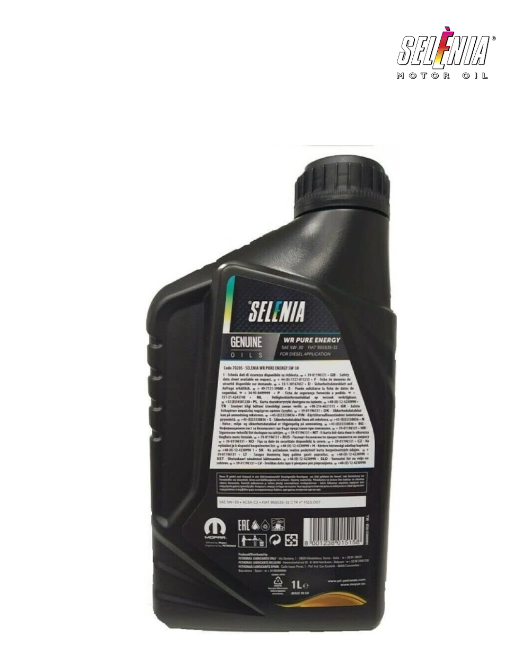 PETRONAS Selenia WR Pure Energy 5W-30 – Olio Motore – ACEA C2 – FIAT / Mopar