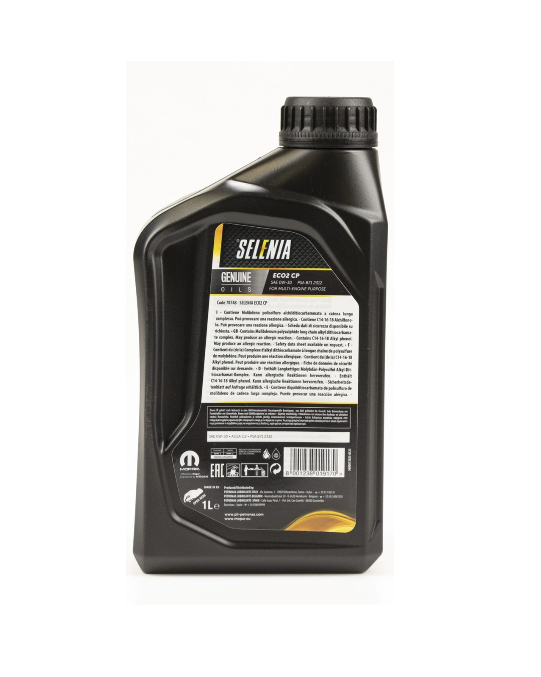 SELENIA ECO2 CP 0W30 1L Olio Motore Originale PSA B71 2312 Mopar