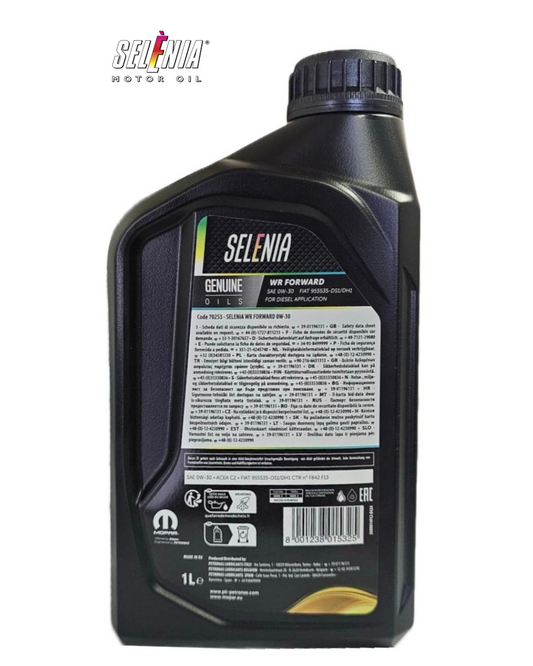 SELENIA WR FORWARD 0W-30 – Olio Motore Sintetico MOPAR FIAT ACEA C2 DS1/DH1