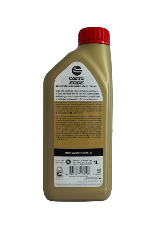 Castrol EDGE 0W-30 LL Olio Motore Sintetico ACEA C3 VW 504 00 507 00