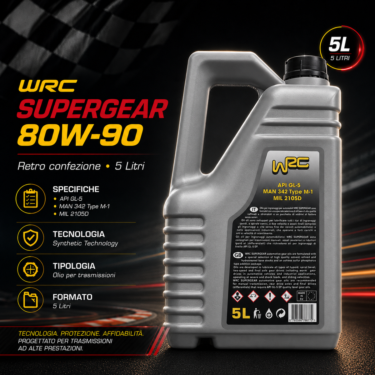 WRC Supergear 80W-90 – Olio Cambio API GL-5 – 5 L — retro