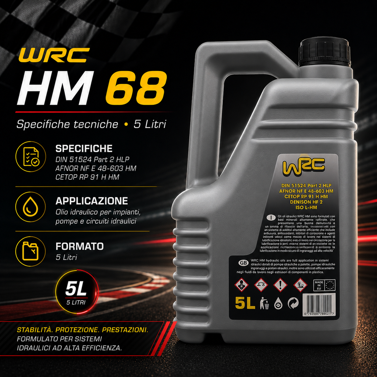 WRC Hydro HM 68 – Olio Idraulico ISO 68 – 5 L — retro