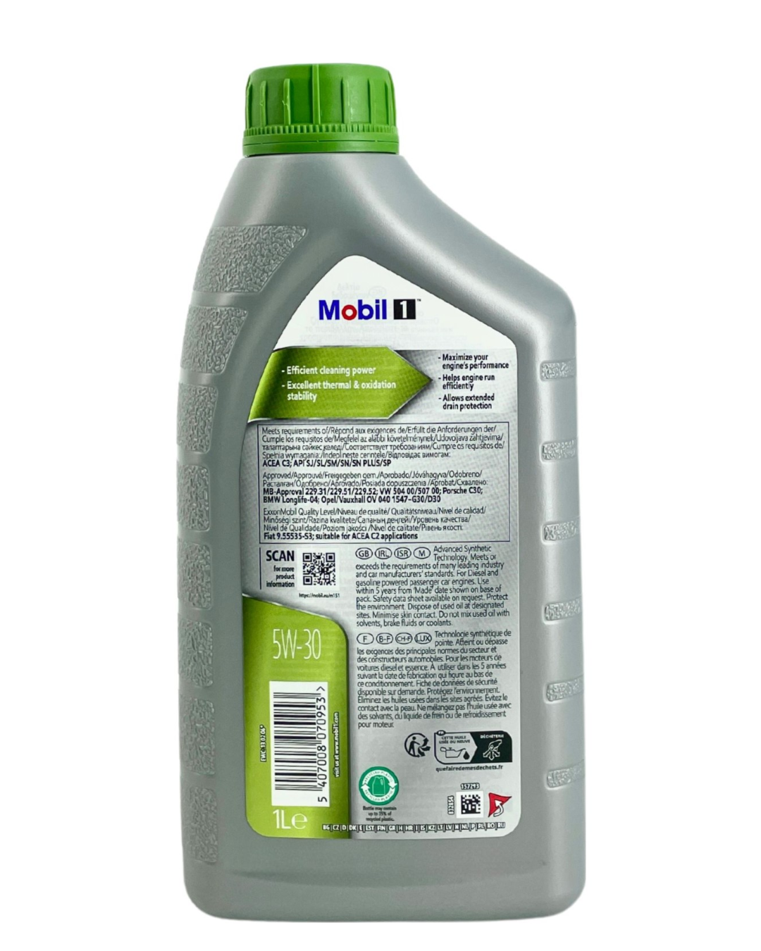 MOBIL 1 ESP 5W-30 – Olio Motore Sintetico ACEA C3 BMW LL-04 MB VW 504/507