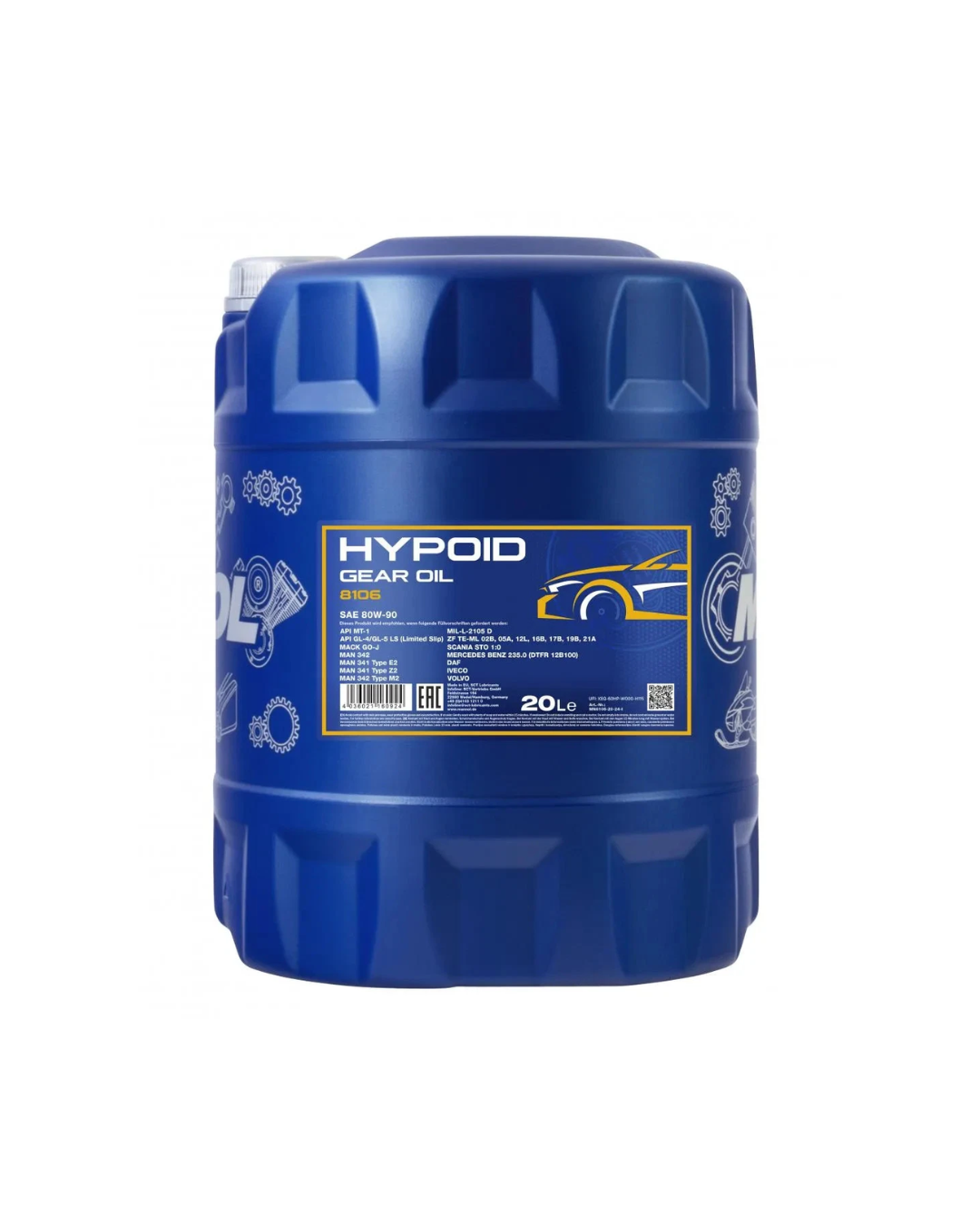 MANNOL 8106 80W-90 Hypoid GL-4/GL-5 LS Olio Cambio Manuale/Differenziale 20L