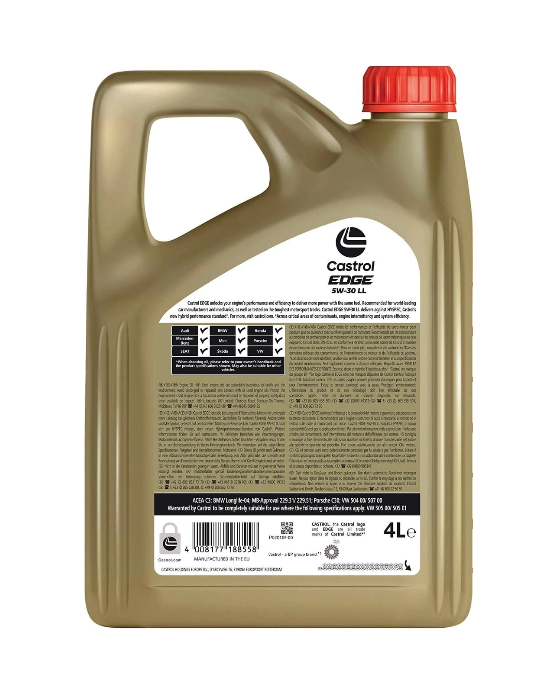 Castrol EDGE 5W-30 LL  LongLife ACEA C3 VW 504.00/507.00 BMW LL04 Porsche C30
