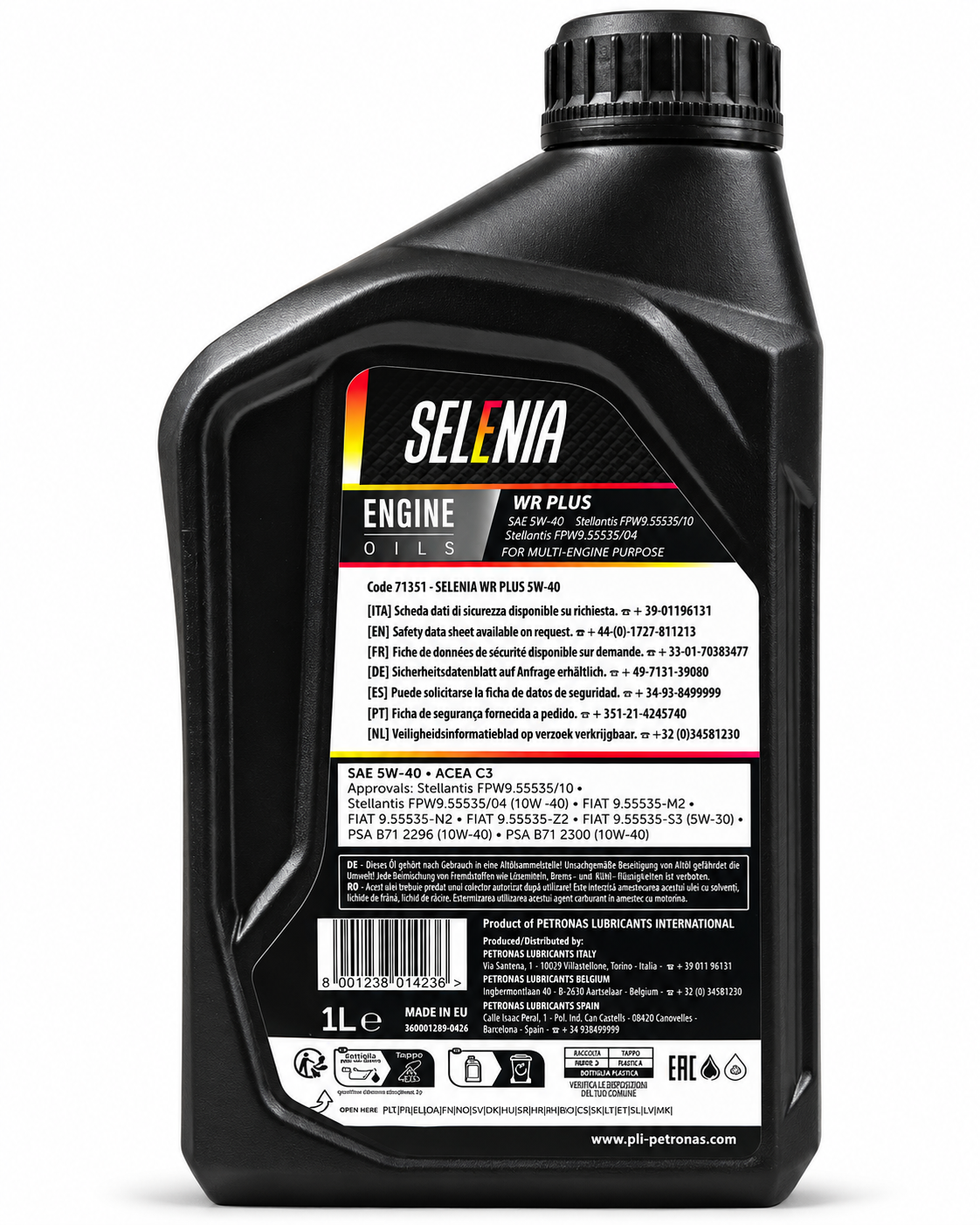 Selenia WR Plus 5W-40 ACEA C3 Stellantis FPW9.55535/10 – Flaconi 1 L – Auto Evo Store