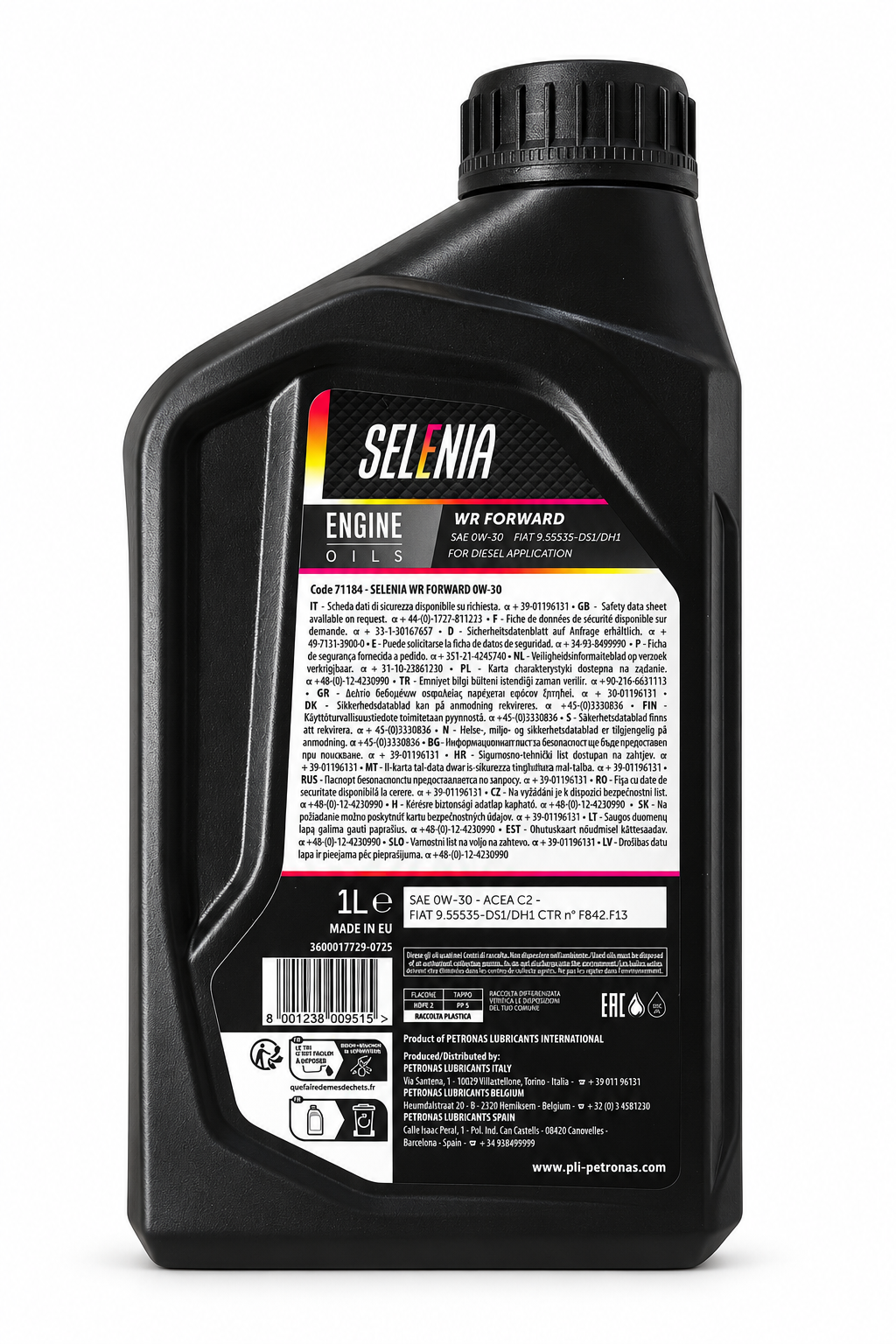 SELENIA WR FORWARD 0W-30 – Olio Motore Sintetico MOPAR FIAT ACEA C2 DS1/DH1 – Auto Evo Store