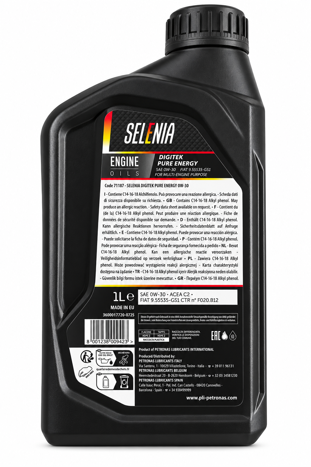 SELENIA DIGITEK PURE ENERGY 0W-30 ACEA C2 FIAT 9.55535-GS1 – Auto Evo Store