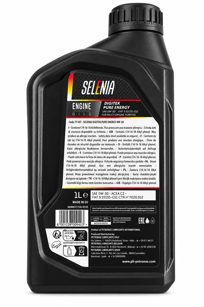 SELENIA DIGITEK PURE ENERGY 0W-30 ACEA C2 FIAT 9.55535-GS1 – Auto Evo Store