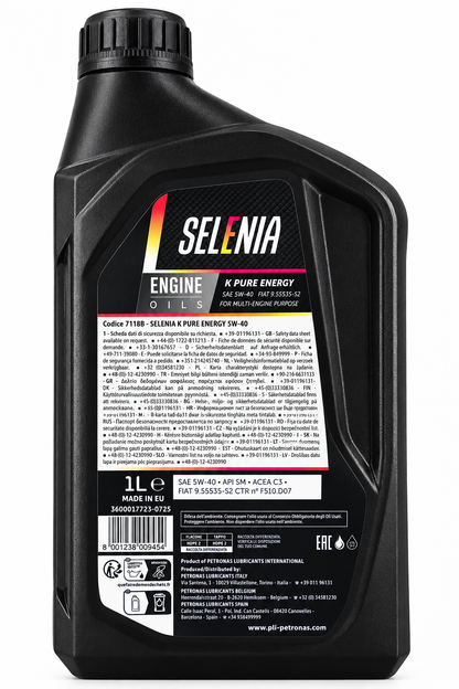 Petronas Selenia K Pure Energy 5W-40 – ACEA C3 – Olio Motore – Auto Evo Store