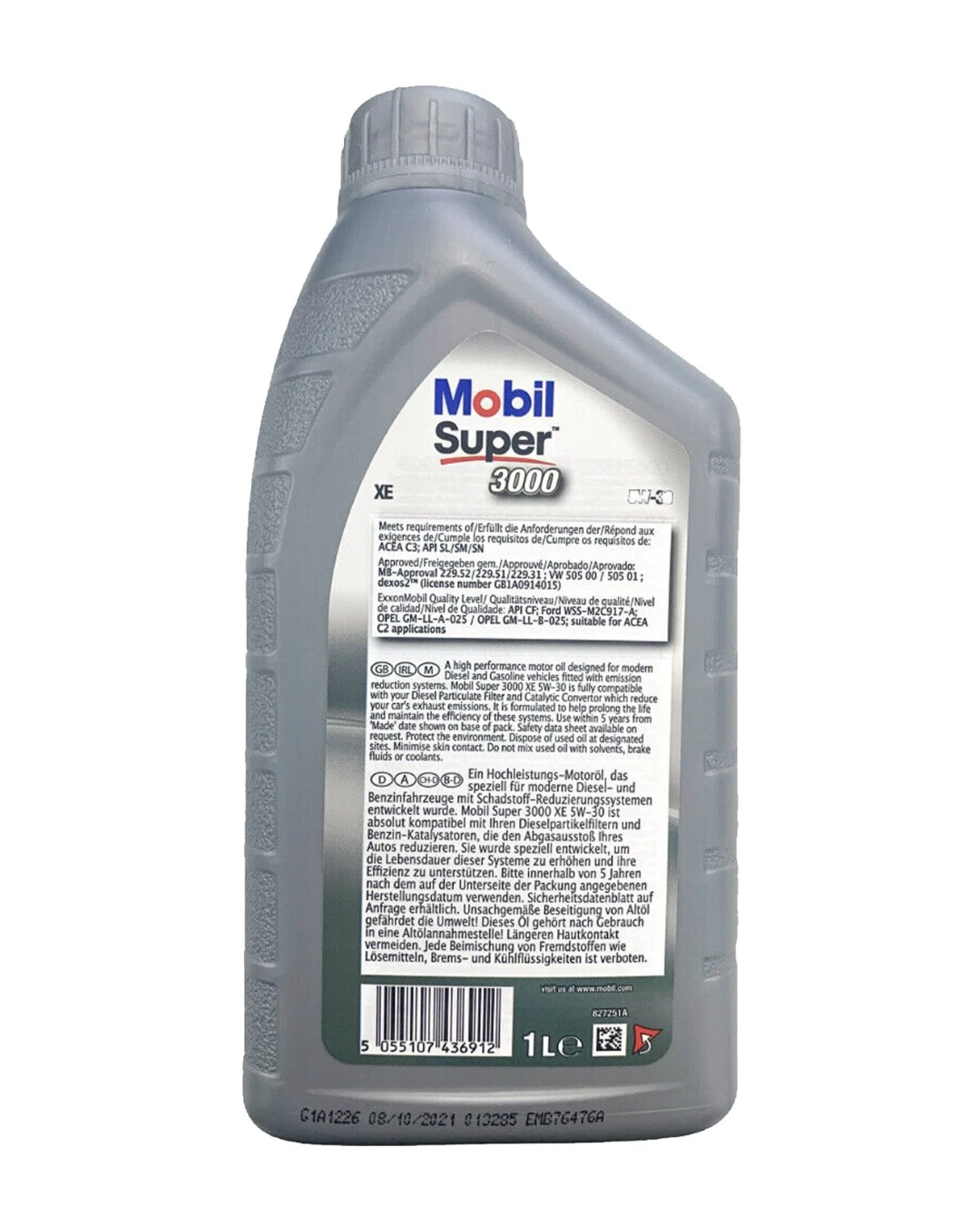 MOBIL SUPER 3000 XE 5W-30 ACEA C3 Dexos2 VW 502.00 505.01 MB 229.31/229.51/229.