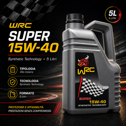 WRC Super 15W-40 – Olio Motore ACEA A3/B4 – 5 L — fronte