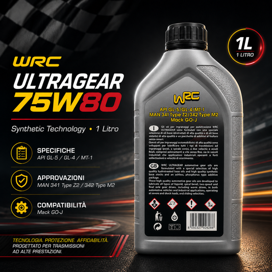 WRC Ultragear 75W-80 – Olio Cambio API GL-5 / GL-4 / MT-1 – 1 L — retro