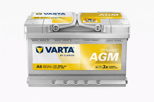 Varta Dynamic AGM A6 80Ah 12V 800A EN Batteria Auto Start&Stop